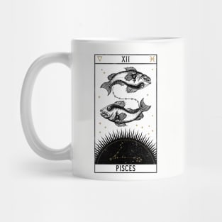 Pisces Distressed Goth Tarot Zodiac Sign Mug